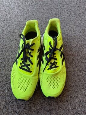 Men's Neon Yellow Adidas Athletic Running Shoes